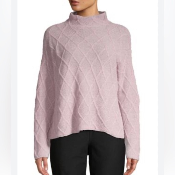 Eileen Fisher Sweaters - Eileen Fisher Peruvian Alpaca Fluff Funnelneck Sweater in Dusty Pink Size M